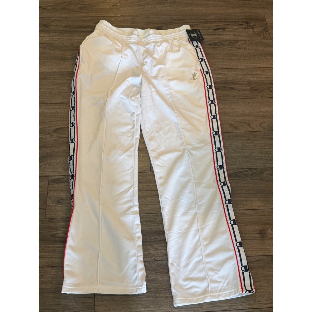 Champion Life Women's Crown C Logo Track Pants White Size Large ML819